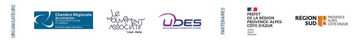 logos partenaires CRESS UDES LMA SUD PACA et partenaire PREFET PACA et REGION SUD