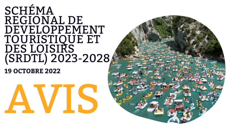 Schéma régional de développement touristique et des loisirs - Avis du 19 octobre 2022 - CESER - Le Mouvement associatif PACA