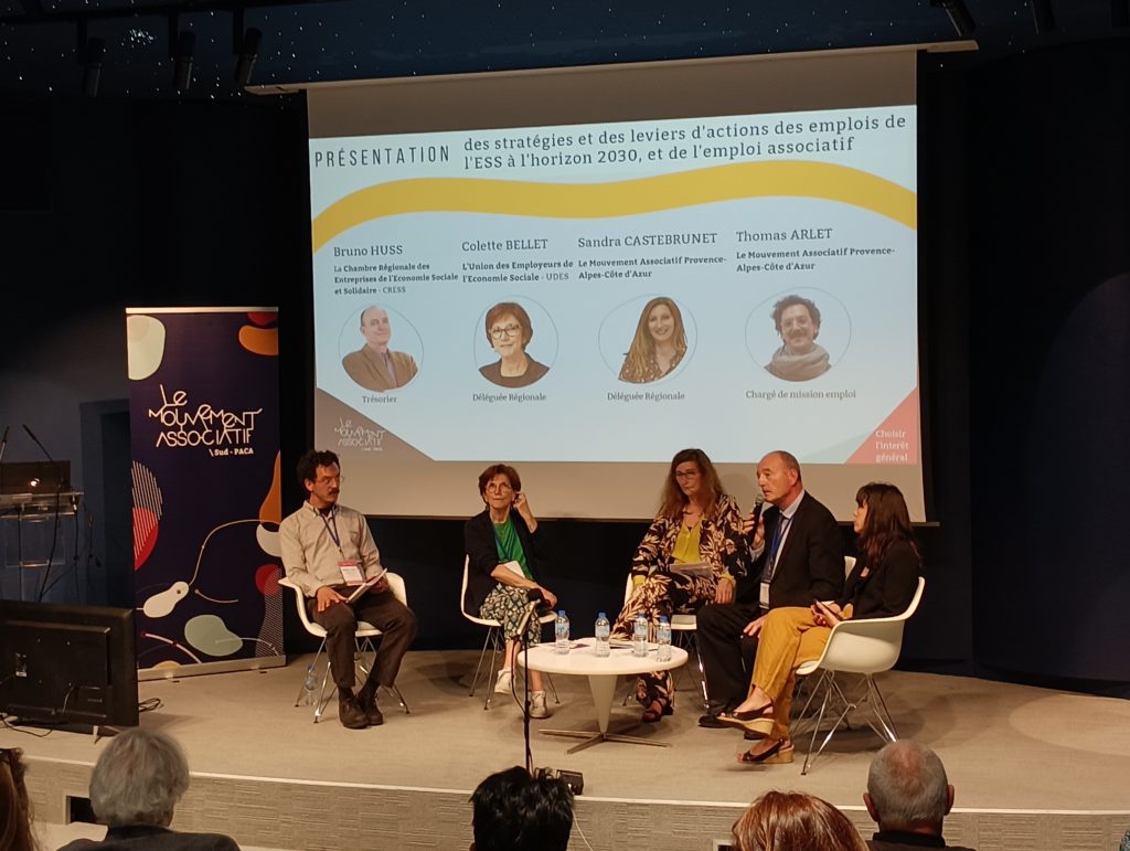 Présentation des stratégies et leviers d'actions des emplois de l'ESS à l'horizon 2030 et de l'emploi associatif, lors de la Journée Régionale de l'Emploi Associatif du 24 mai 2023