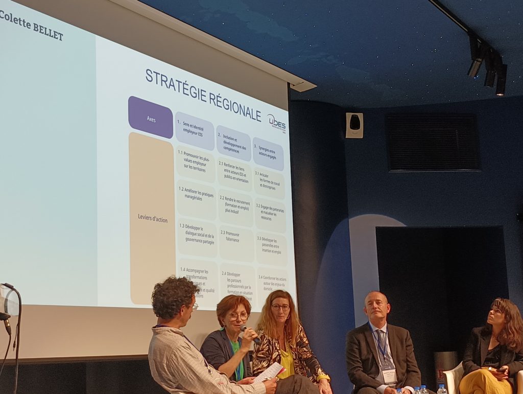 Présentation des stratégies et leviers d'actions des emplois de l'ESS à l'horizon 2030 et de l'emploi associatif, lors de la Journée Régionale de l'Emploi Associatif du 24 mai 2023