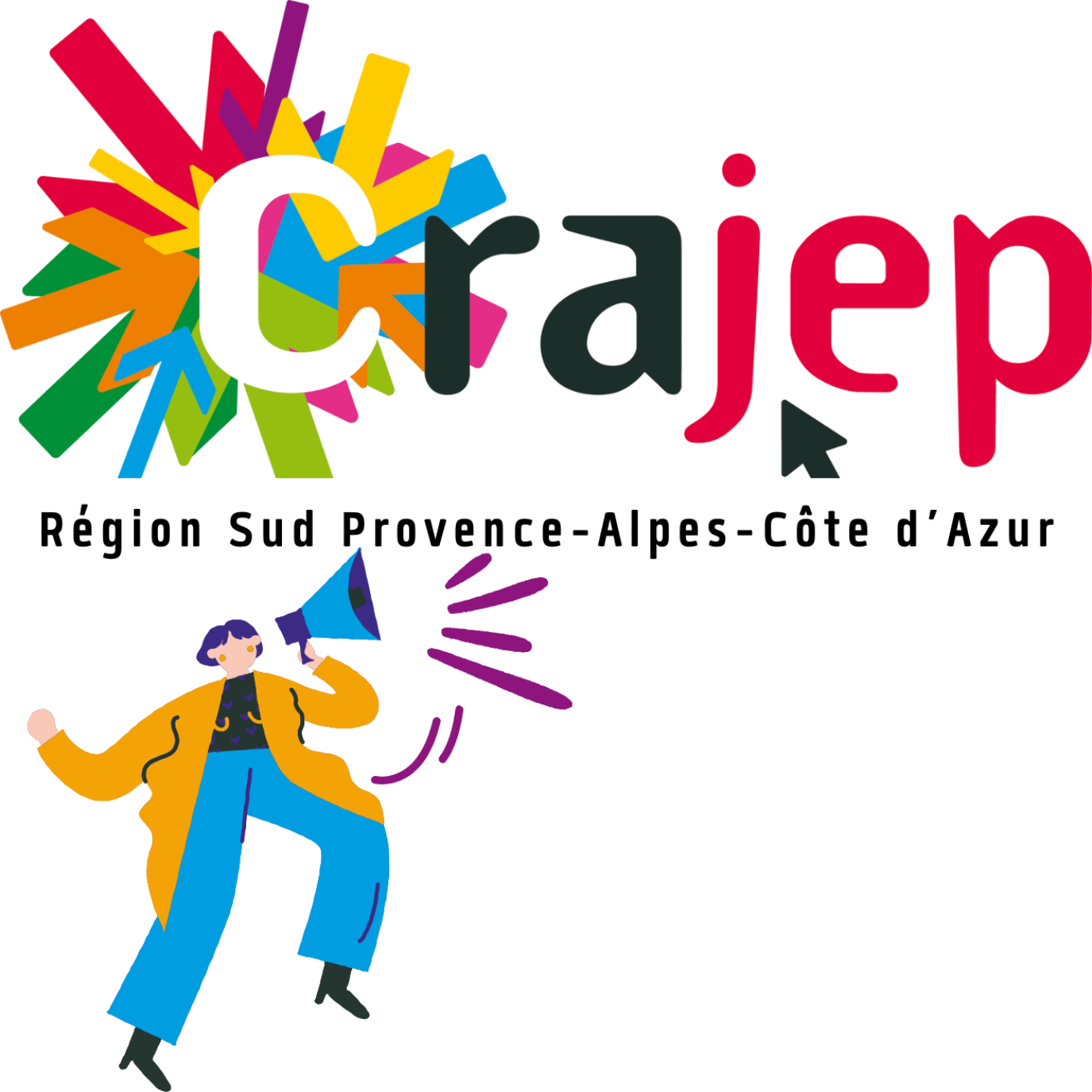 logo crajep paca avec visuel mégaphone