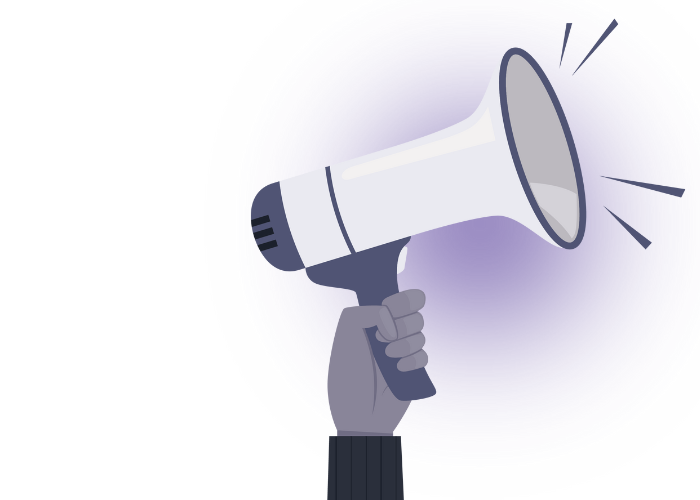 illustration mégaphone bleu